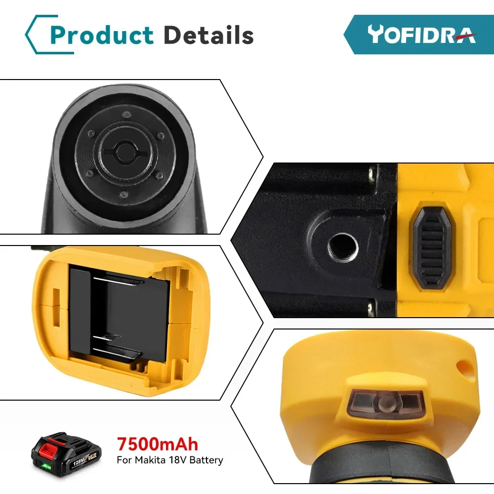 Yofidra Brushless Oscillating Multi-Tool Cordless Variable Trimming Shovel Woodworking Home DIY Tool For Makita 18V Battery