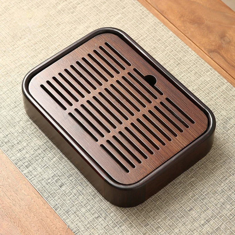 Tea Tray GIANXI Bamboo Drained Tea Tray Household Kung Fu Tea Set Accessories Dry Foam Table Small Tray Simple Square Sea