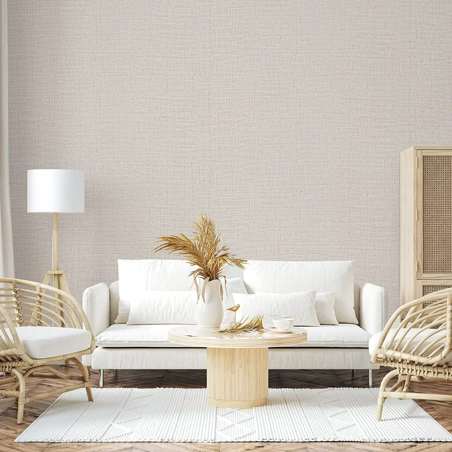 Linen Wallpaper PVC Self-Adhesive Waterproof Faux Imitation Cloth Vinyl Wall Sticker Solid Color Decor Furniture Bedroom Sticker 5