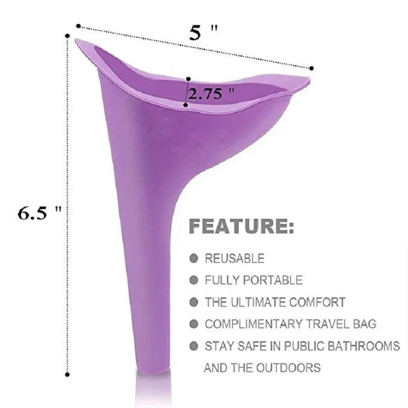 Soft Silicone Female Urinal Outdoor Travel Camping Women Girl Urinal For women Stand Up & Pee Lady Girl  Mobile Toilet