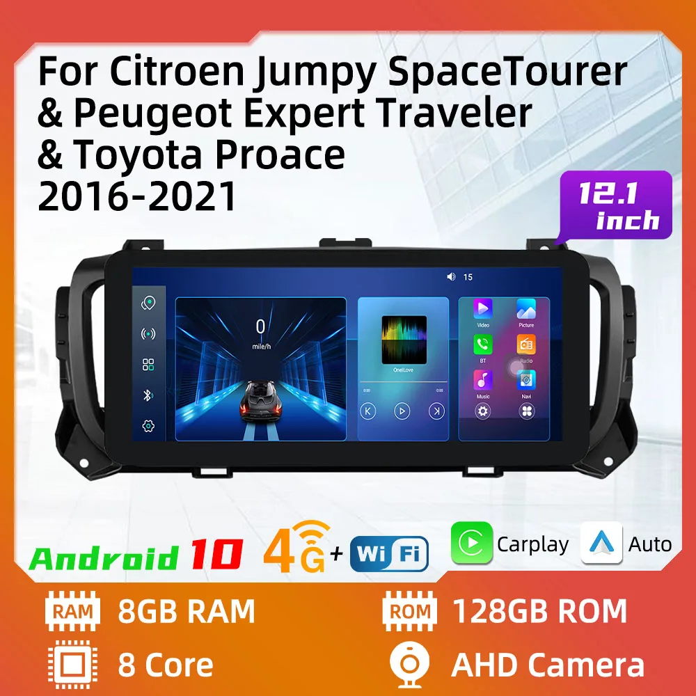 

Car Multimedia Player for Citroen Jumpy SpaceTourer for Peugeot Expert Traveler for Toyota Proace 2016-2021 Radio 2 Din Android