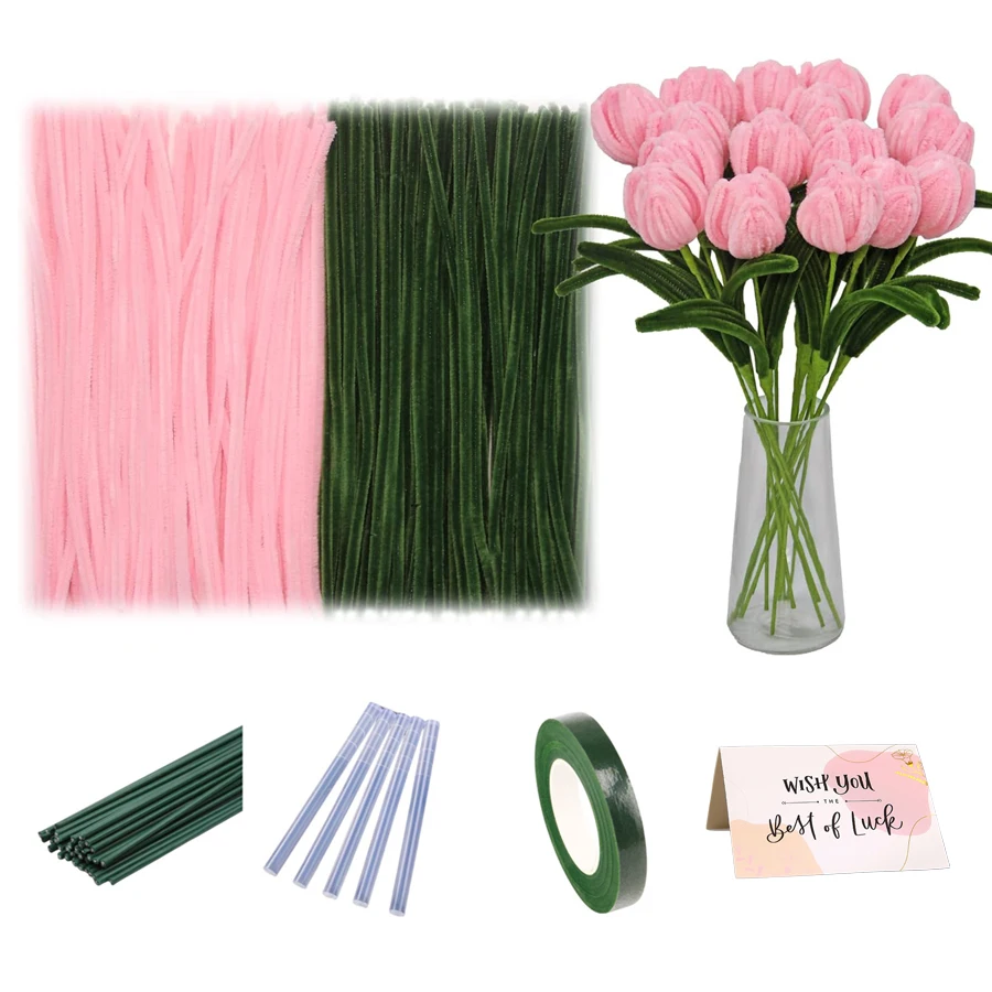 Obelunrp Pipe Claints, 1 Set DIY Tulip Bouquet Cleaners Pipers Set With