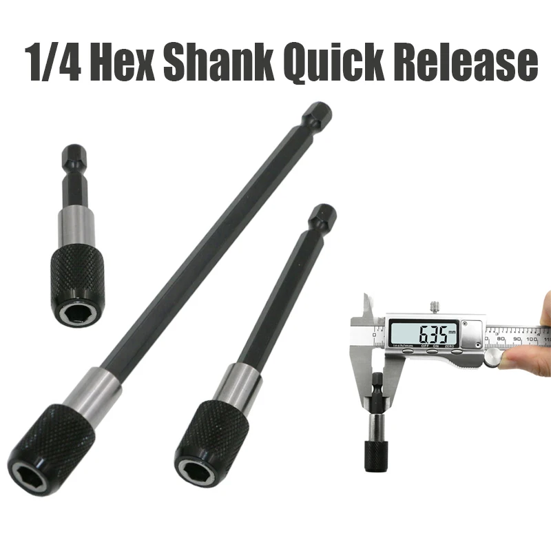 

3pcs Set 1/4 Inch 6.35mm Hex Shank Quick Release Electric Drill Magnetic Screwdriver Bit Holder 60-150mm Quick Change Shank Tool