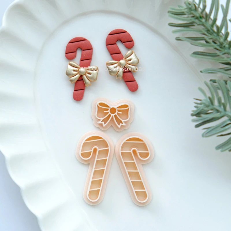 Polymer Clay Cutter Christmas Poinsettia Crutch Bows Embossing Polymer Clay Cutters DIY Earring Jewelry Pendant