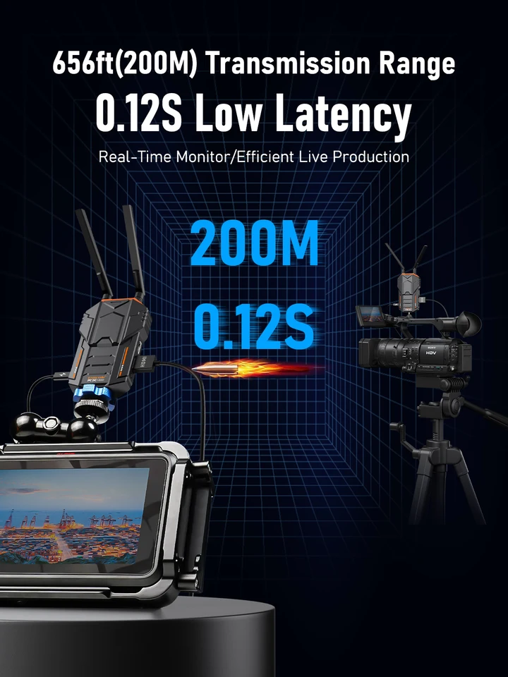 200m HDビデオ受信機,ワイヤレスHDMIエクステンダー,1080p,カメラ用