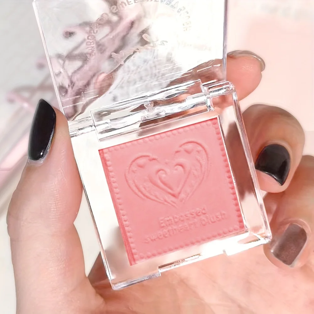 Flawless matte blush, pink - waterproof, suitable for all skin tones, portable travel style 2
