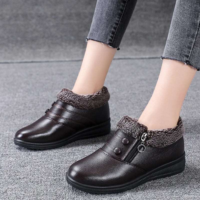 

Women's Cotton Shoes and Ankle Boots Fleece Warm Soft-soled Non-slip Shoes Winter Casual Women's Ankle Boots Botas 2023