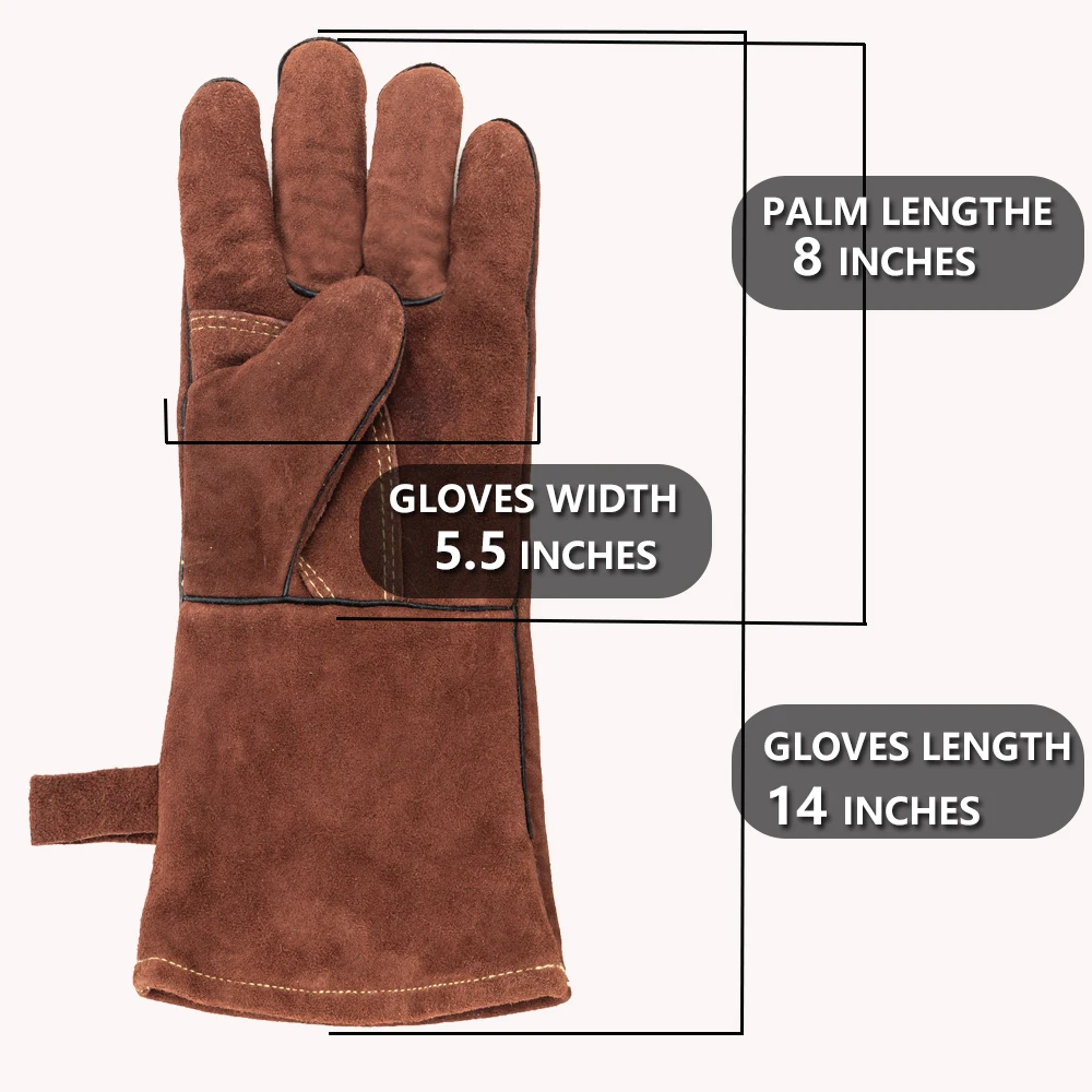 Work gloves protective gloves insulating gloves 14 inch welding gloves for welder heat insulation