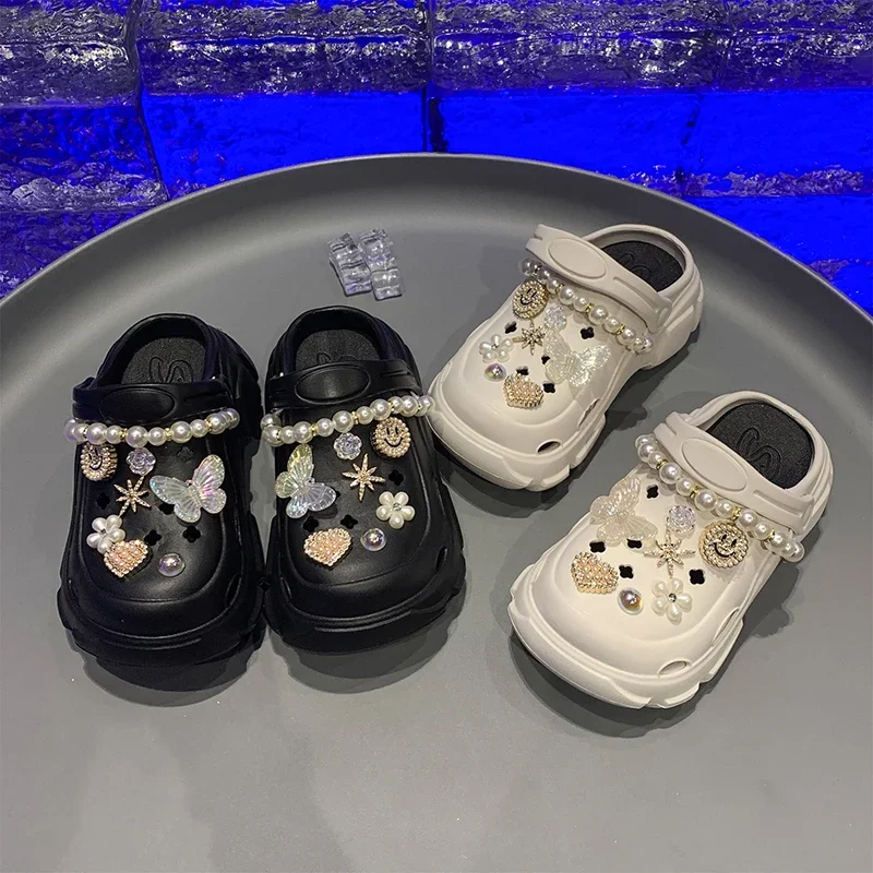 2025 Children Casual Slippers for Girl Summer New Fashion Korean Style Soft Sole Non-slip Versatile Cut-outs Princess Beach Shoe