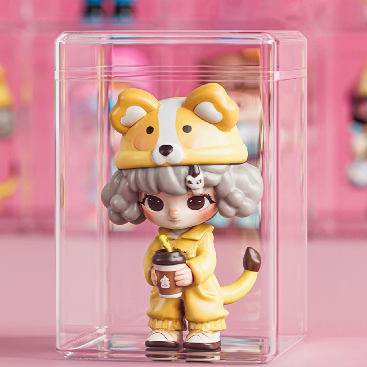 Stackable Doll Storage Box Acrylic Display Case for Bubble Mart Ornaments Collection Transparent Figurine Toys Organizer