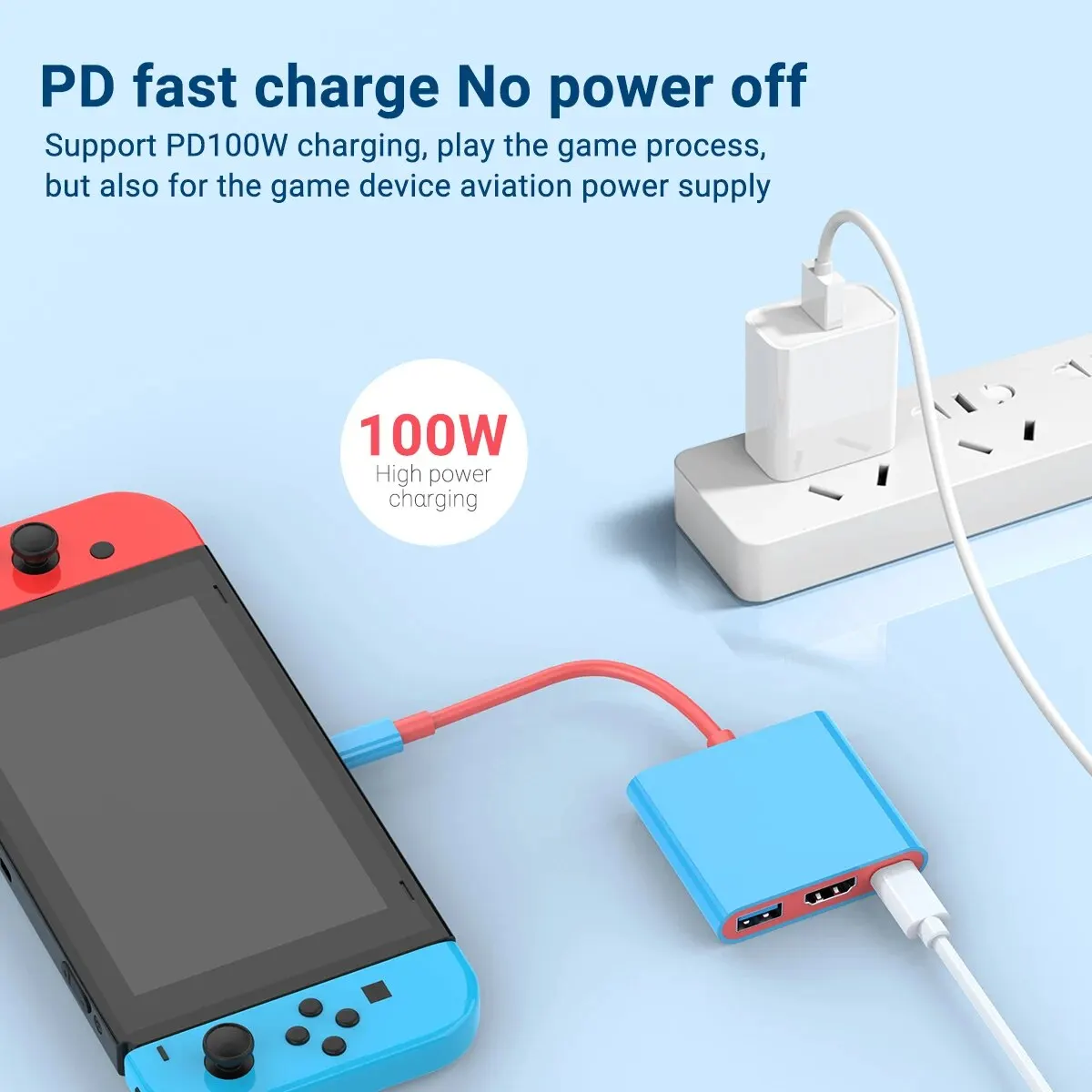 Portable Switch TV Dock 3 in 1 USB-C Game Hub with 4K HDMI,USB3.0(5Gbps) ,PD 100W Ports for Nintendo Switch/OLED Mac Pro/Air 4