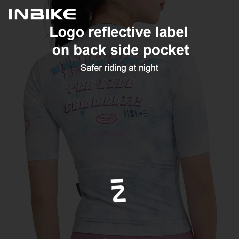 INBIKE Women's Cycling Short Sleeve Breathable Bicycle Sweatshirt Full Zipper for Outdoor Cycling