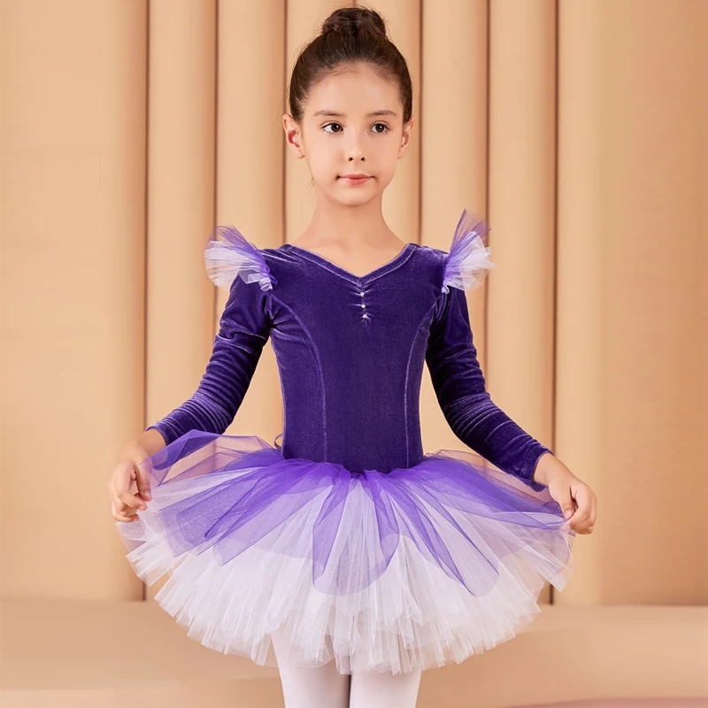 Nuovo vestito da Ballerina per bambina Tutu di balletto professionale blu  vestito da ballo per bambini