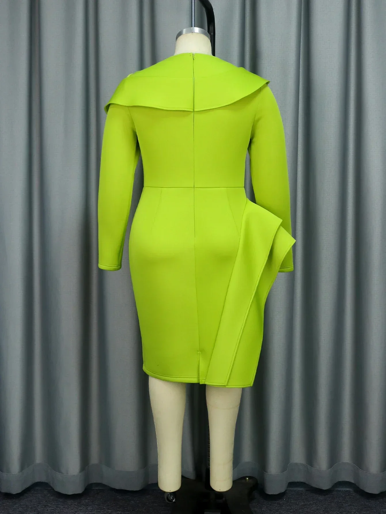 Light Green Bodycon Dresses O Neck Long Sleeve Appliques High Waist Women  Evening Cocktail Party Midi Gowns for Ladies - AliExpress 200000345