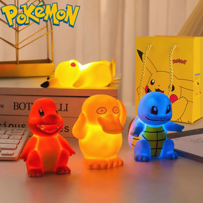 

4Pcs/Set Pokemon Pikachu Night Light Kawaii Anime Bedside Lamp Room Decoration Action Figures Children Toys Christmas Gifts