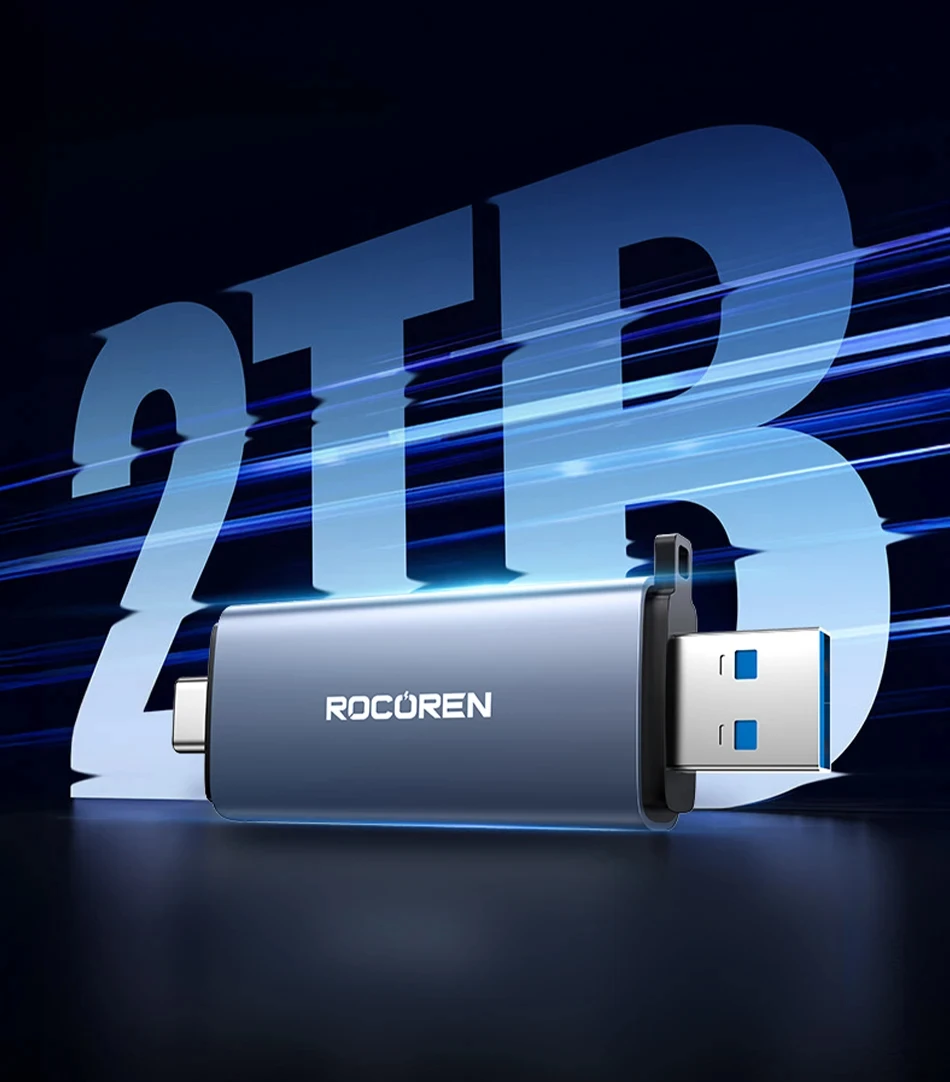 Sf1a24a851d5e4552b1199efa448c78c4B Rocoren Lecteur Carte 2-en-1 – USB + Type-C Haute Vitesse