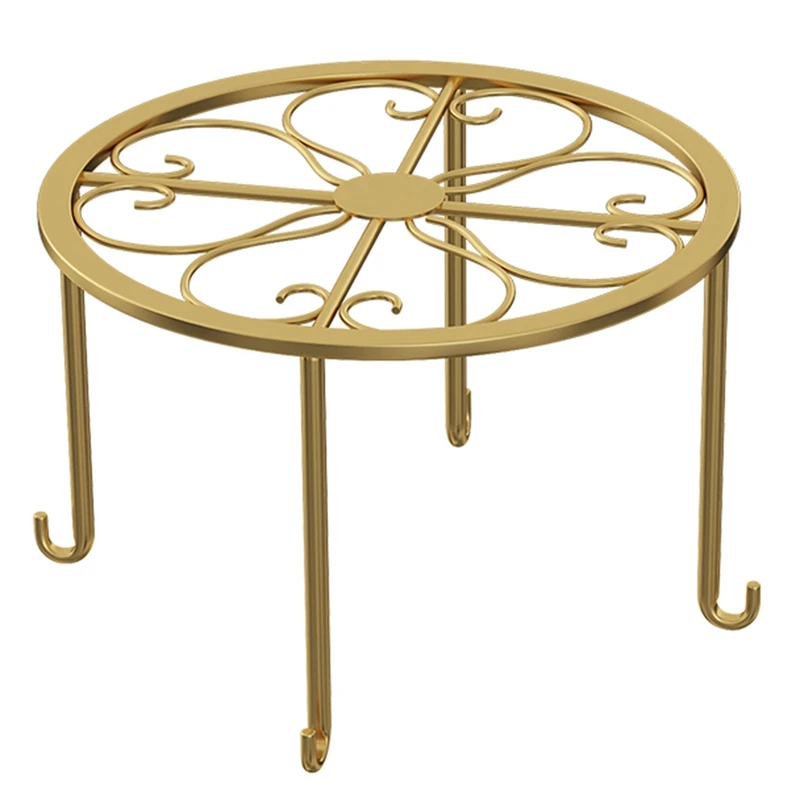 

2X Floor Iron Pot Plant Stand Flower Shelf Holder Garden Shelves Garden Plant Balcony Round Rack Home Decor