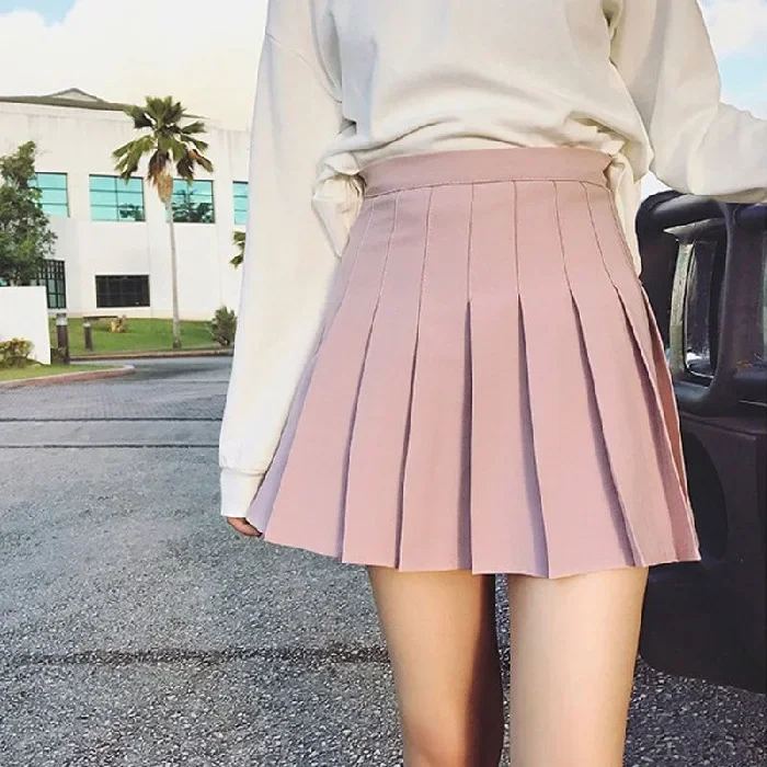 thumbnail image 1 of Falda estilo preppy para mujer, camiseta de corte A, traje de dos piezas, ropa informal plegable, camisas de manga larga con botones para otoño/invierno, 1 of 5
