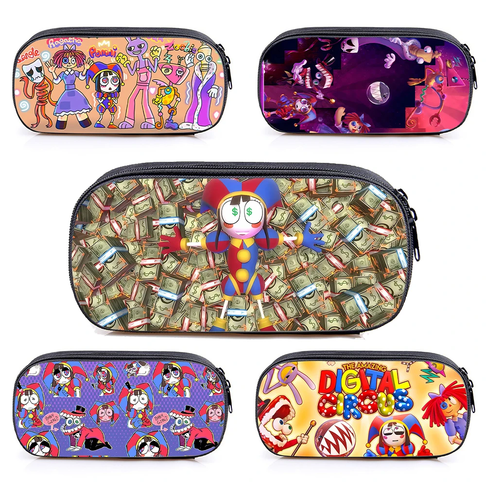 The Amazing Digital Circus Pencil Case Zipper Large Capacity Stationery Box Storage Bag Portafoglio Astuccio In Poliestere Regali Per Bambini