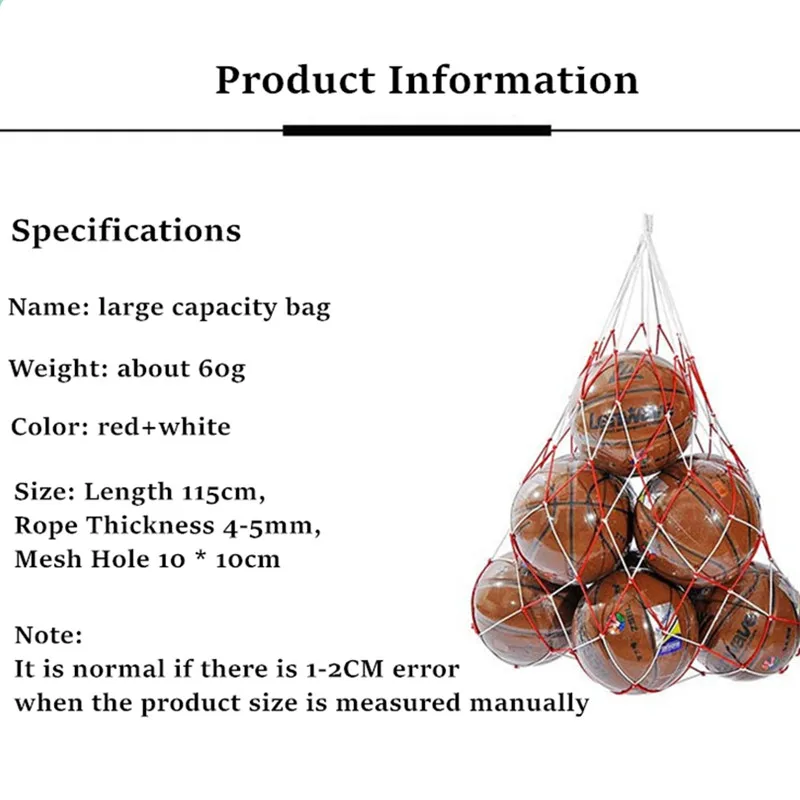 Sports Ball Storage Bag Sports Ball Bag 1Pc Football Net Bag Nylon Bold Storage Bag Single Ball Carry Portable Equipment Outdoor Sports Soccer Basketball Volleyball