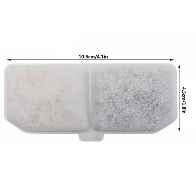 ไส้กรองน้ำสำหรับแมวน้ำพุ10แพ็คไส้กรองน้ำพุถ่านกัมมันต์สำหรับสัตว์เลี้ยงไส้กรองการไหลเวียนของน้ำทรงสี่เหลี่ยมผืนผ้า 6