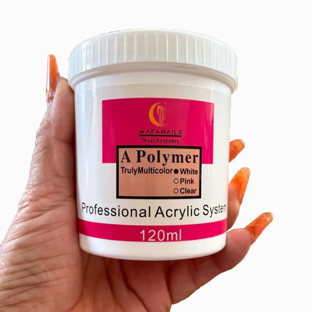 

120ML Acrylic Powder for Nails Art Polymer Tips Builder Pink White Clear Carving Crystal Polymer Powder Nail Art Accessories &*1