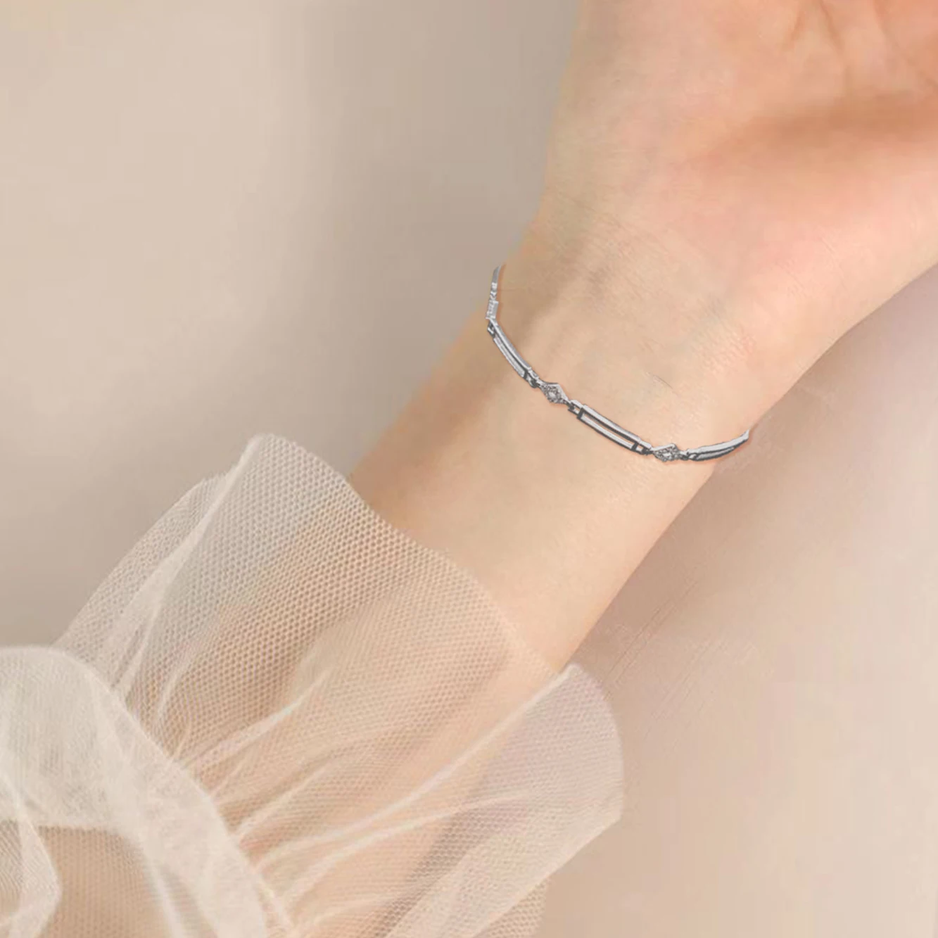 

[2023 New Style] Duro Sterling Silver Diamond Inlaid Bracelet Niche Exquisite Women's Style High-end Girl's Valentine's Day Gift