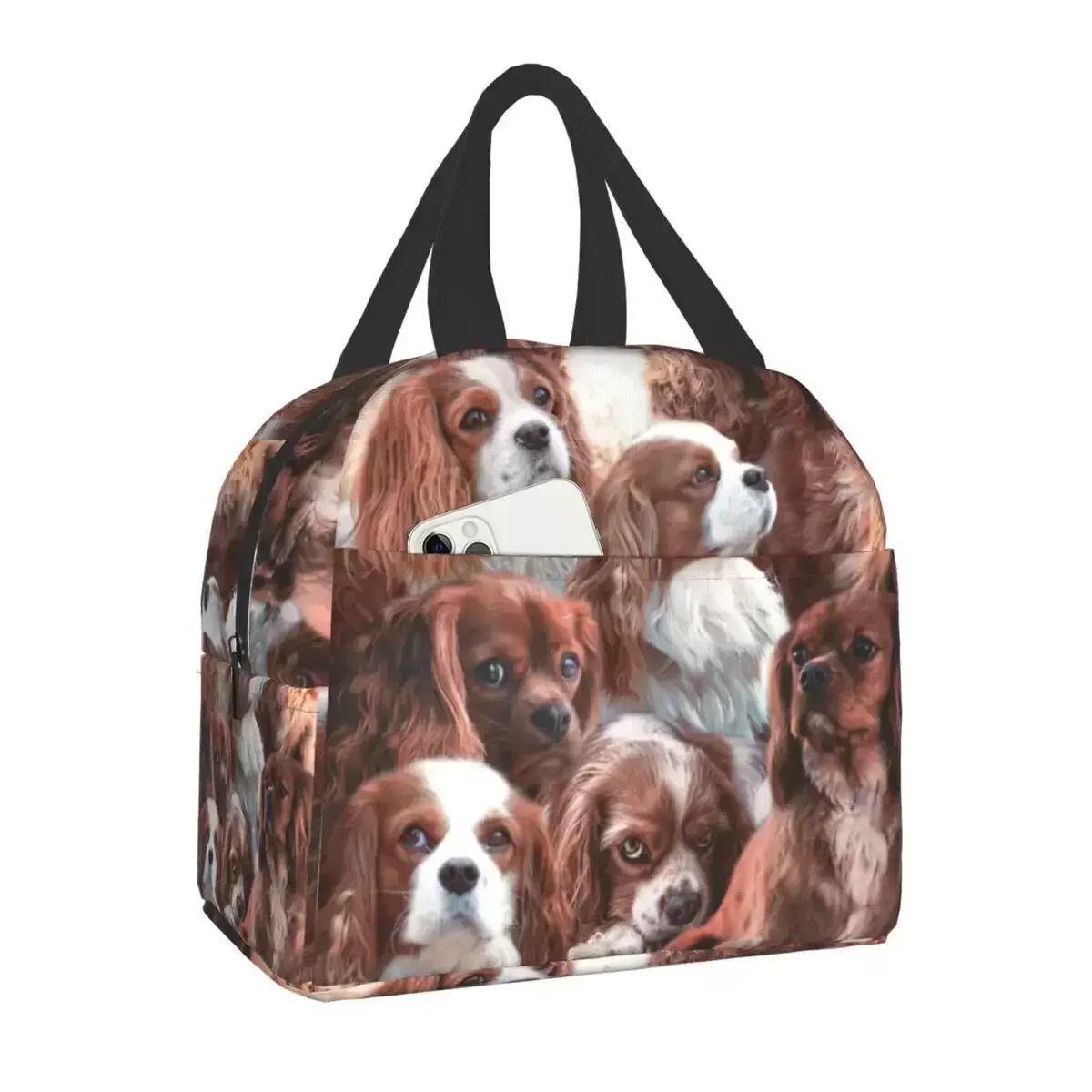 

Cute Dog Cavalier King Charles Spaniel Thermal Insulated Lunch Bag Resuable Lunch Container For Work School Travel Picnic