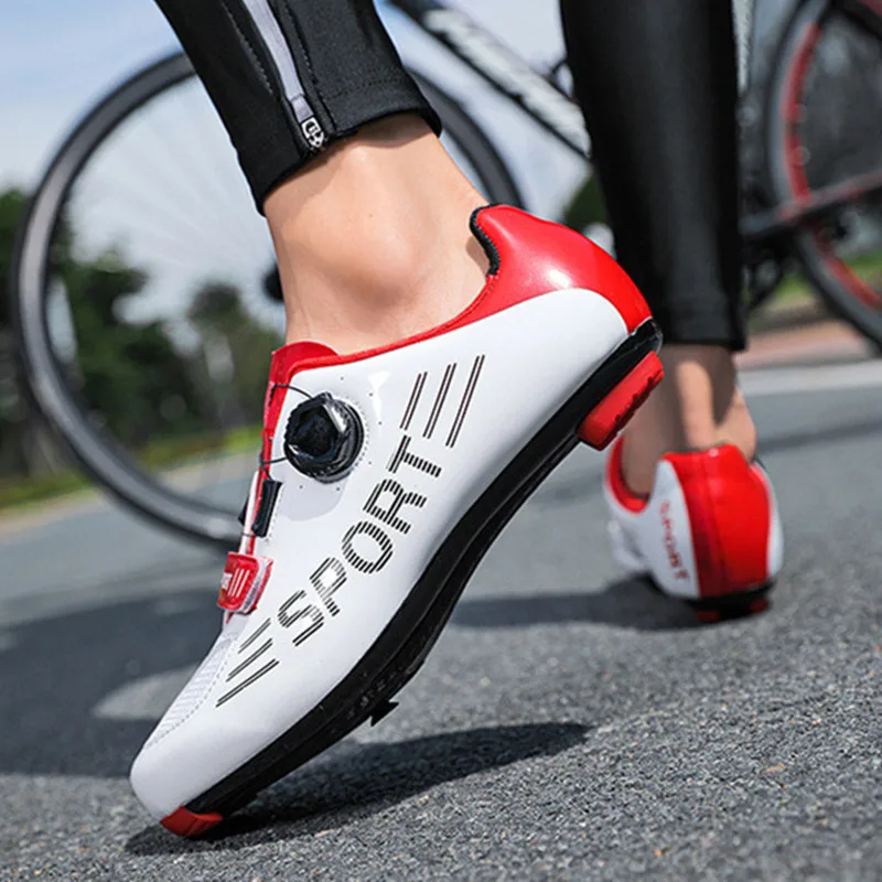 GZDD Chaussures De Cyclisme sur Route pour Hommes Respirant Crampons Autobloquants VTT Chaussure De Vélo Vitesse Baskets Plates Femmes Chaussures De Vélo De Montagne,Rose,46EUR