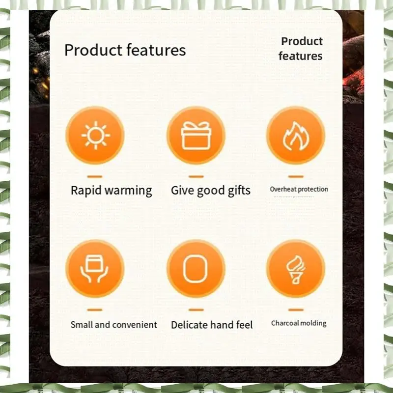 Hand Warmer,New Flame Hand Warmer,Dynamic Charcoal Fire Atmosphere Light,Hand Warmers Rechargeable,White Easy To Use