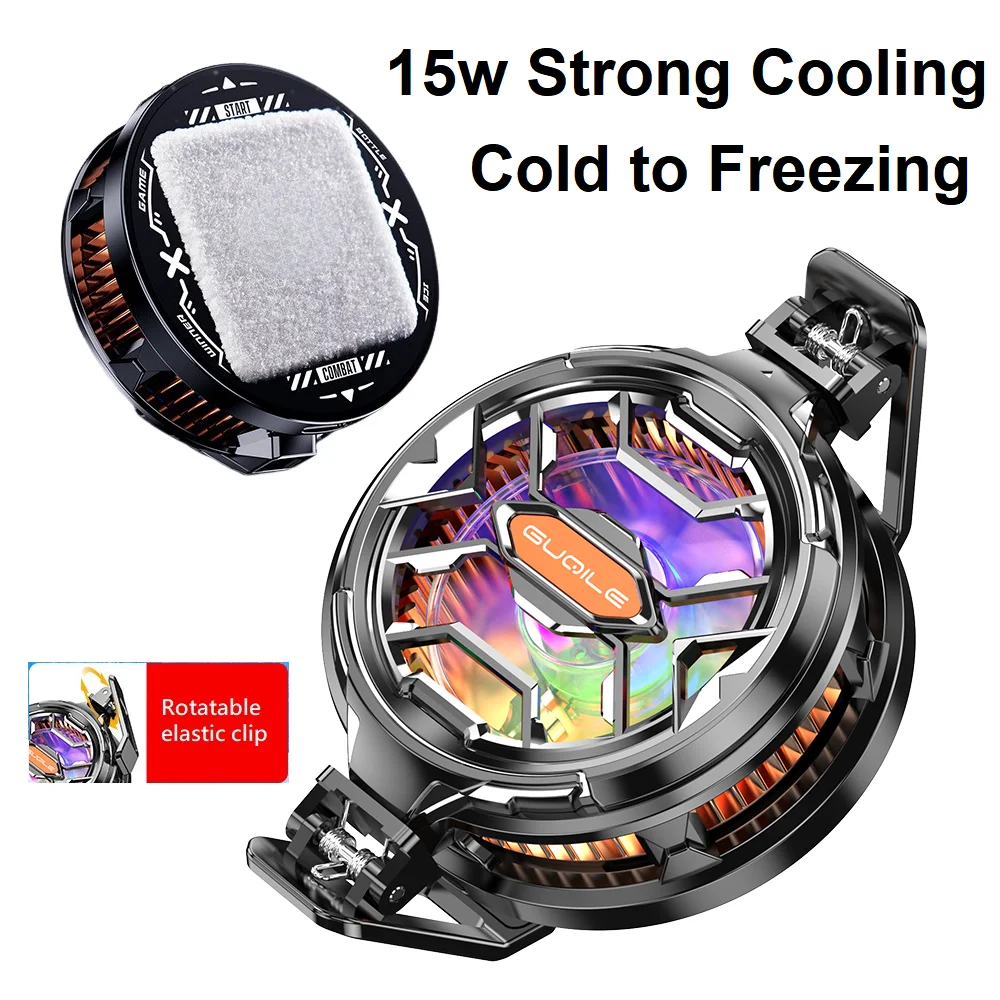 Mobile Phone Cooler Radiator 15W FS03 FS02 Semiconductor Magnetic Rotatable Clip Quit 7 Color lighting phone cooler