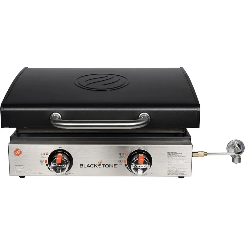 

Blackstone 1813 Stainless Steel Propane Gas Hood Portable, Flat Griddle Grill Station for Kitchen, Camping, Outdoor, Tailgating