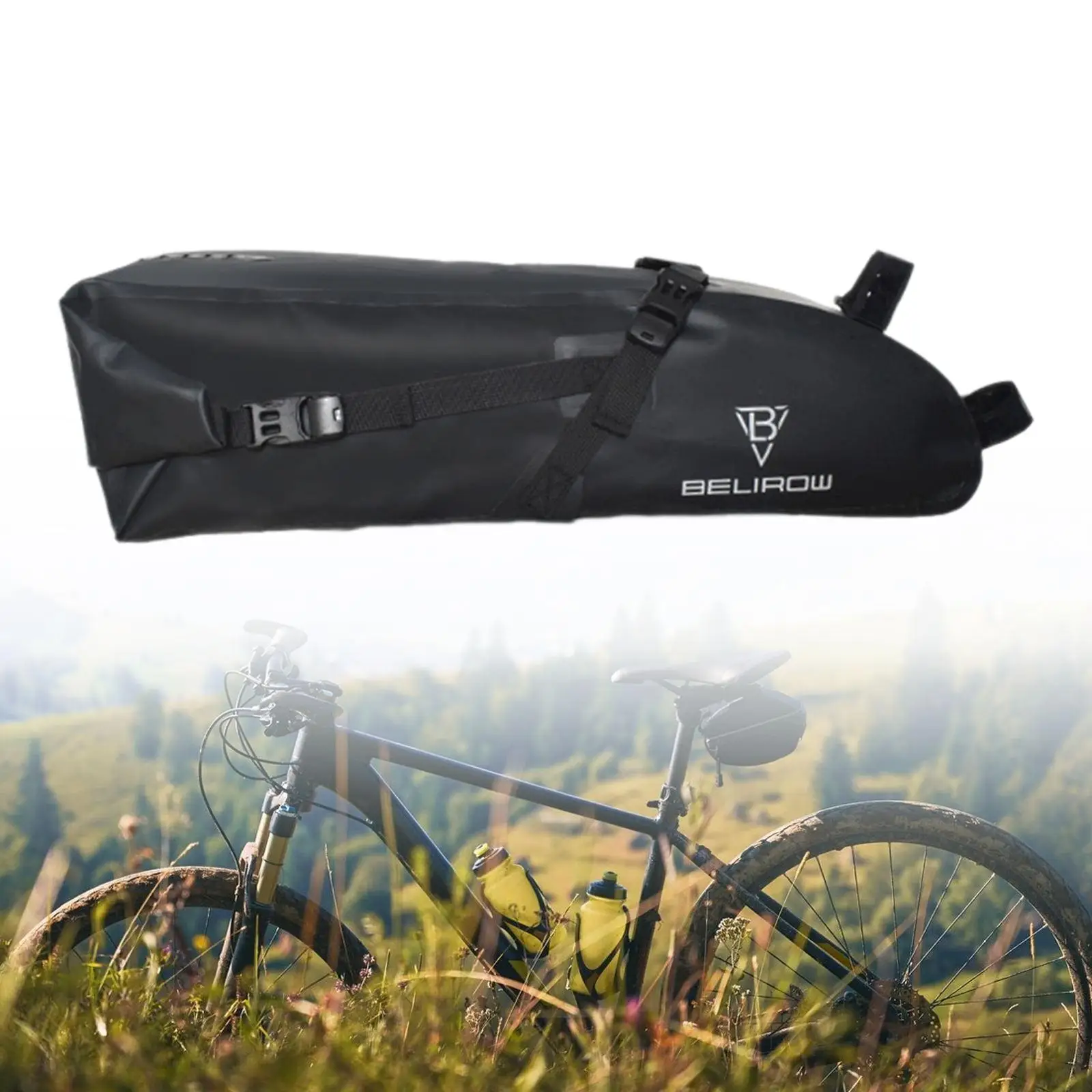 Bike Saddle Bag Bicycle Saddle Bag Riding Equipment Tool Bag Waterproof under Seat Rolled up Closure Black Cycling Seat Pouch