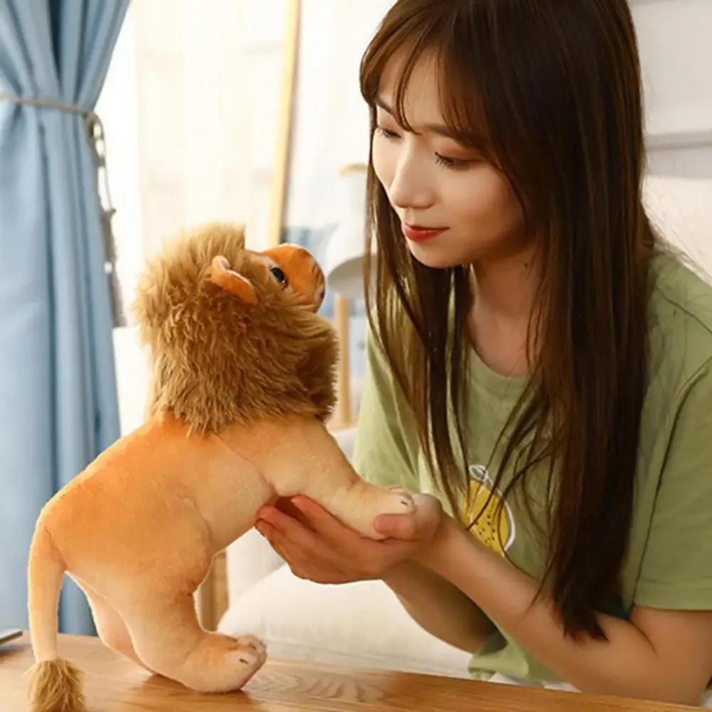 Cute Lion Plush Toy Simulation Soft Kawaii Animal Lion Doll Plush Pillow Cushion Children Toy Christmas Gifts