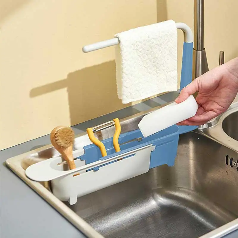Multifunctional Telescopic Storage Rack Adjustable For Home Kitchen