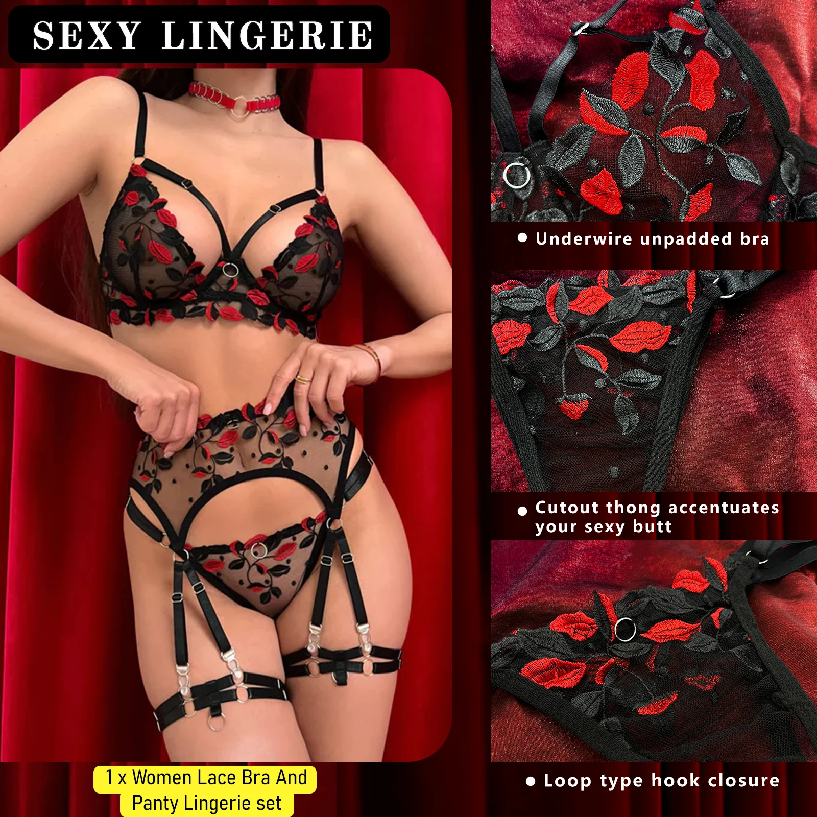 Women Underwear Sets Sexy Lingerie Sets Bra and Panty Set Bod Stocking Lingerie Sexy Lady