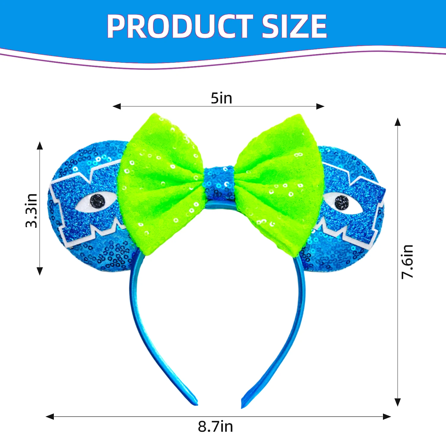 2024 Newest Mickey Mouse Ears Headband Kid Adult Festival Party Sequins Tenia HairBow Hairband Women Girl Hair Accessories Gift 2