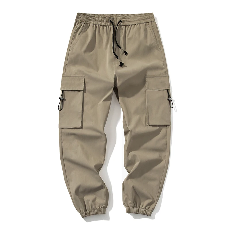 2022 New Spring Summer Men'S Casual Multi Pocket Handsome Overalls Korean Fashion Trend Youth Thin Pure Color Versatile Trousers