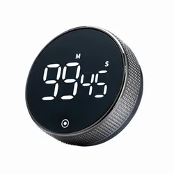 Magnetic Analog Kitchen Timer for Versatile Countdown Activities (Black)