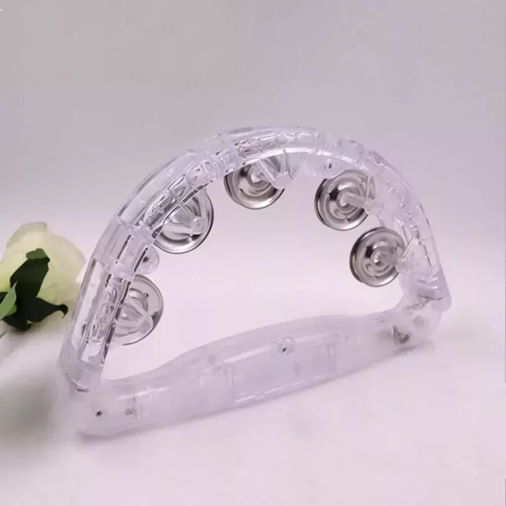 SPORTFUNSF Flashing Tambourine LED Light Up Sensory Toy For Kids Musical Instrument Shaking Noisemakers Three Color Light Concer
