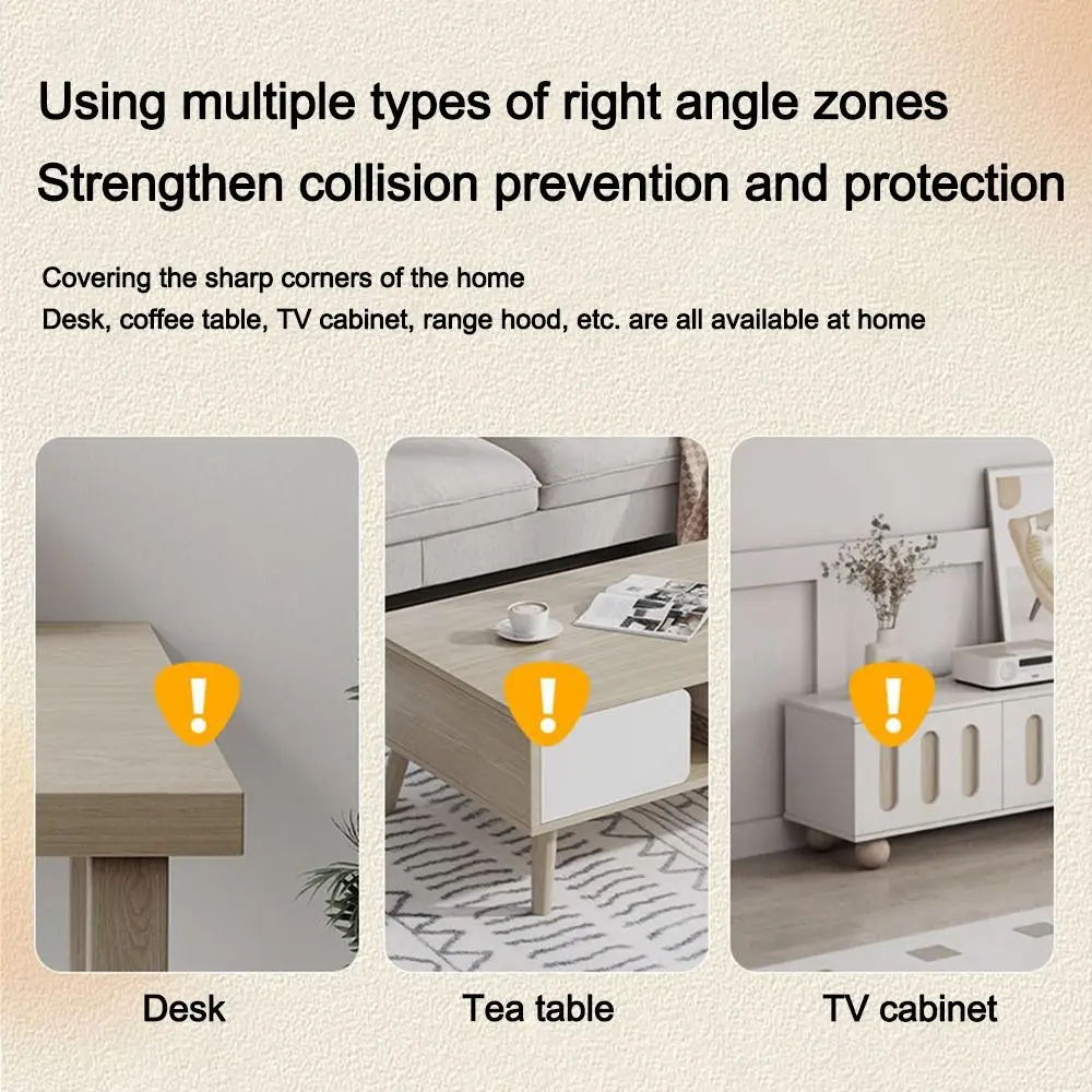 4Pcs PVC Table Corner Protective Cover Soft Baby Safety Table Corner Protector Self-Adhesive Anti-Collision Angle Guard