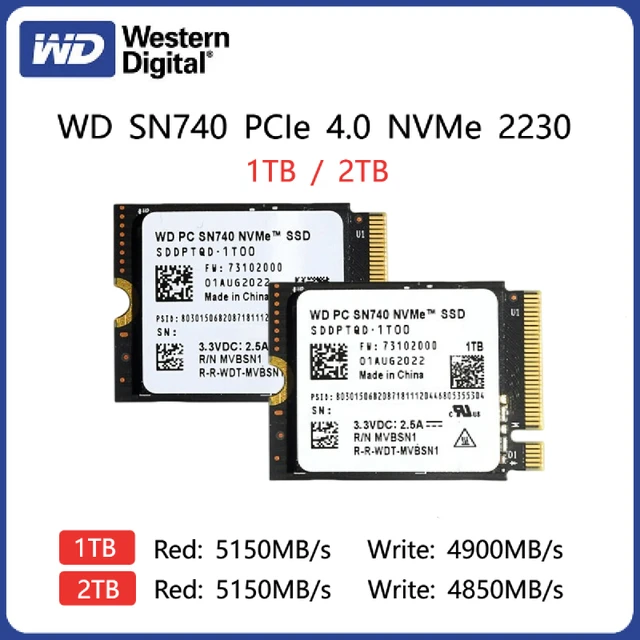 New WD SN740 1TB 2TB SSD M.2 2230 NVMe PCIe Gen 4x4 SSD for