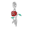 Hot Sale Red Series Heart Beating Maple leaves Flower Safety Charms Beads Fit Original 925 Sterling Silver Bracelet DIY Jewelry 3