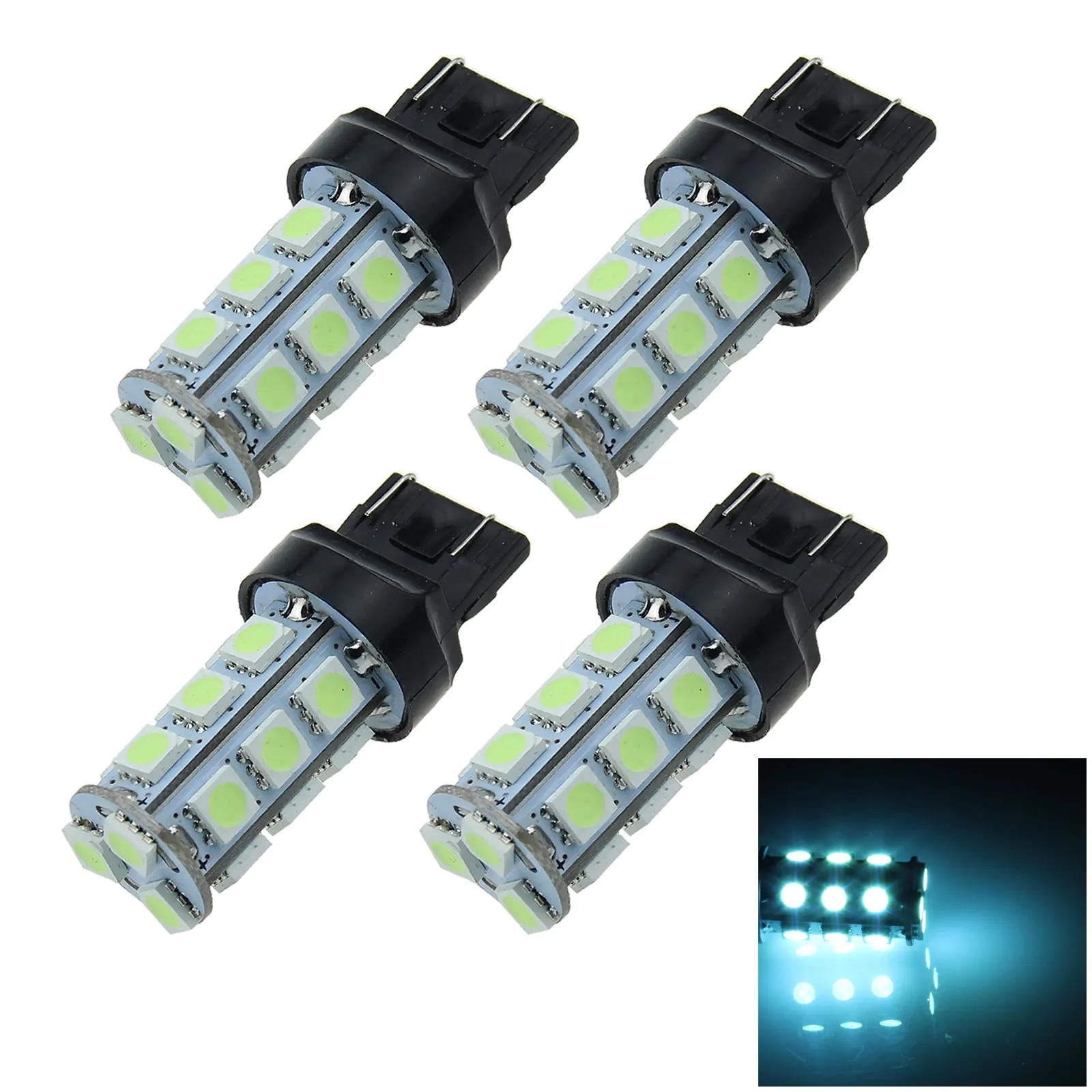 

4x Ice Blue автомобиль 7443, тормоз, лампа заднего хода, 18 излучателей, 5050 SMD, светильник T20 W3X16Q