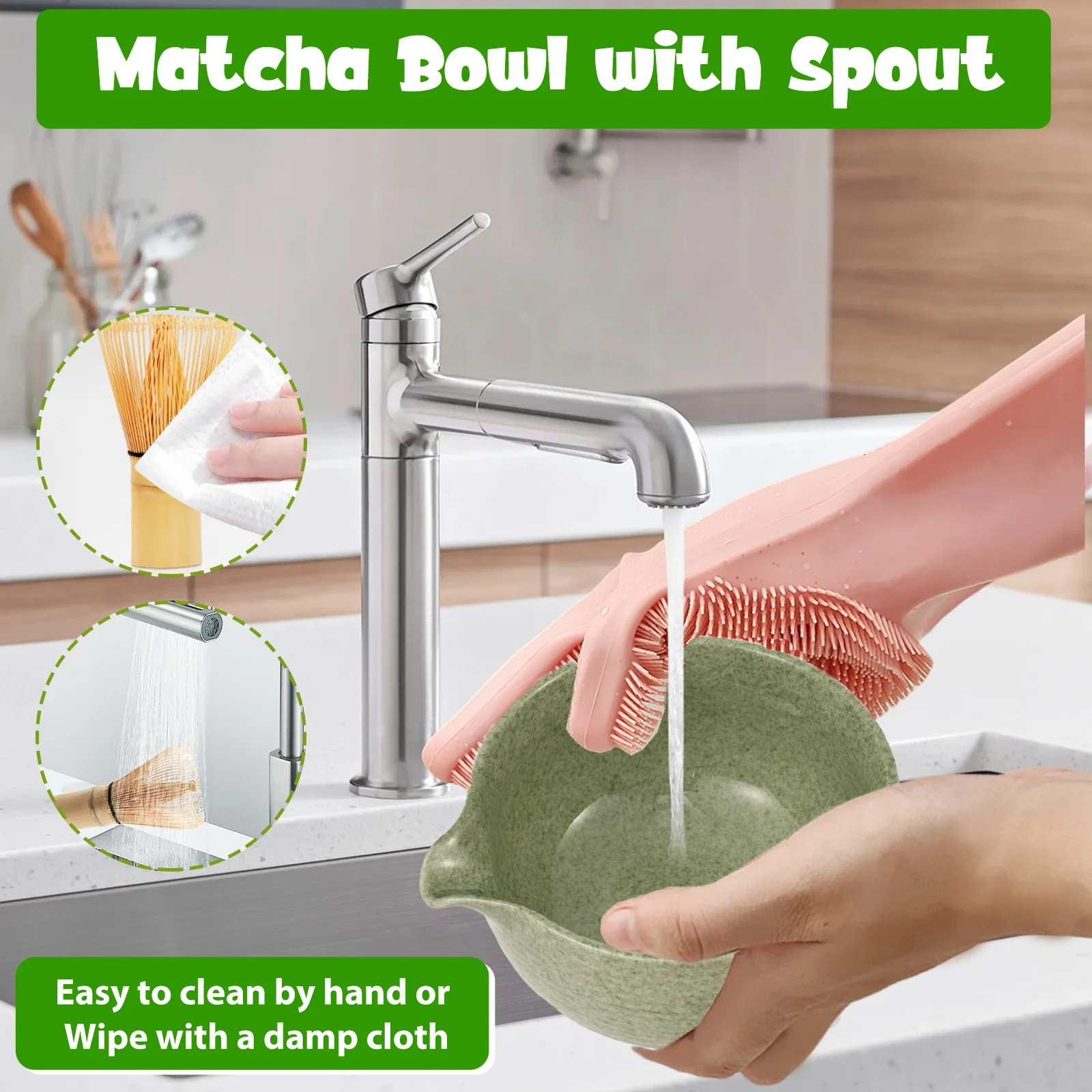 4/8 Pcs Japanese Matcha Bowl Whisk Set Ceramic Matcha Set Easy to Clean Tea Making Kit Tea Accessories for Beginner Matcha Lover