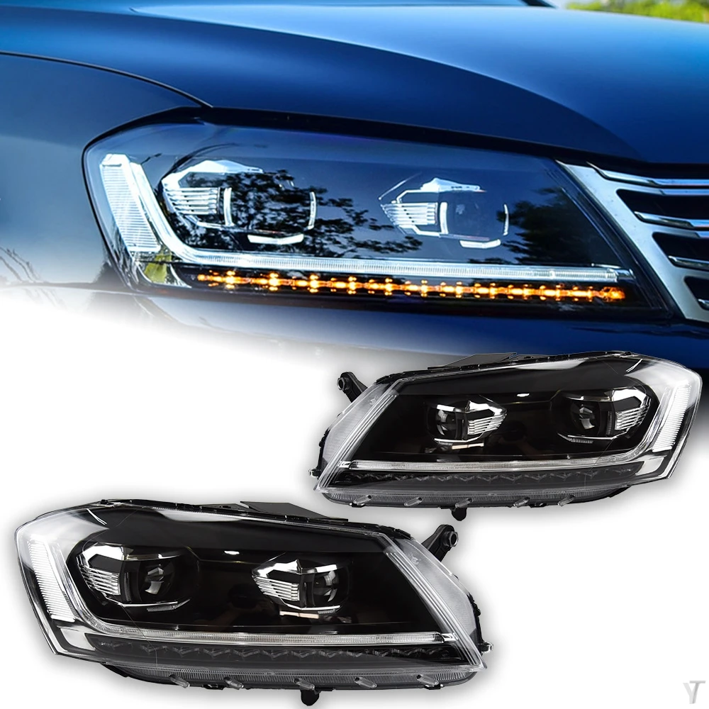 

AKD Front Light for VW Passat B7 LED Headlight Projector Lens 2012-2015 Magotan Dynamic Signal DRL Head Lamp Auto Accessories