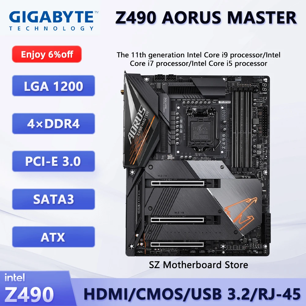 Gigabyte Z490 AORUS MASTER LGA 1200 ATX Gaming Motherboard