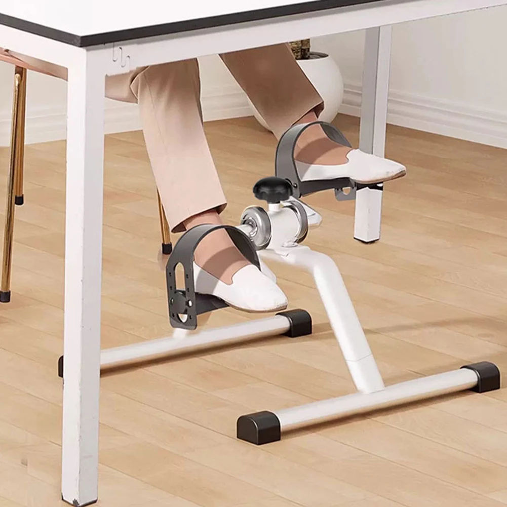Portable Pedal Exerciser Mini Exercise Bicycle Adjustable Resistance Home Bike Trainer Indoor Under Desk Leg Rehabilitation