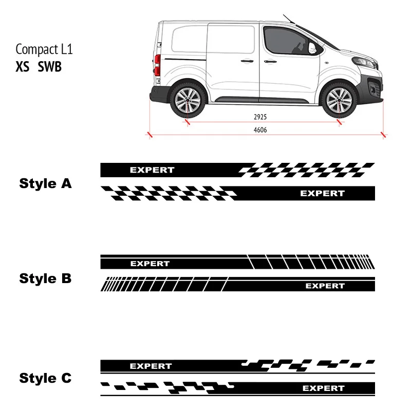 Adesivi Stickers Grafiche laterali per PEUGEOT Auto Tuning Sport