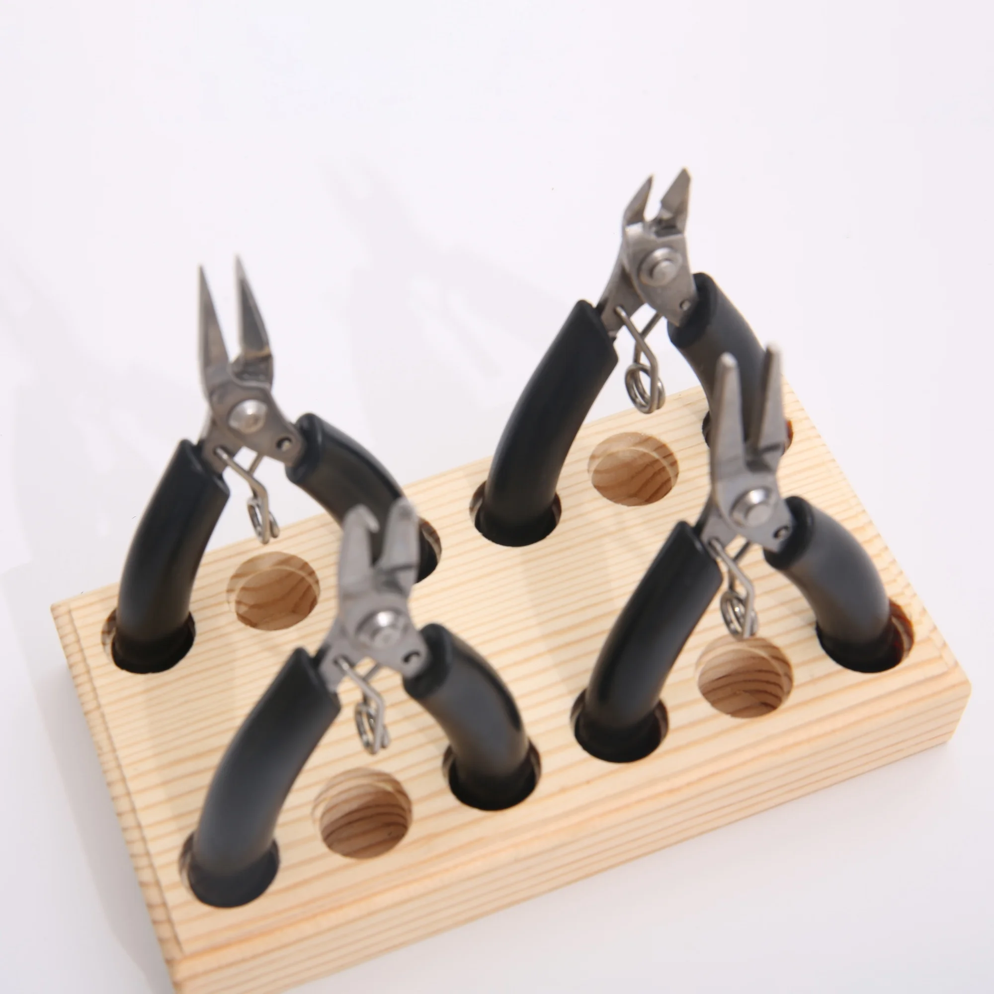 1PC Handmade Solid Wood Pliers Organizer Convenient Storage for Jewelry-Making Tools Keeps Workspace Orderly and Efficient